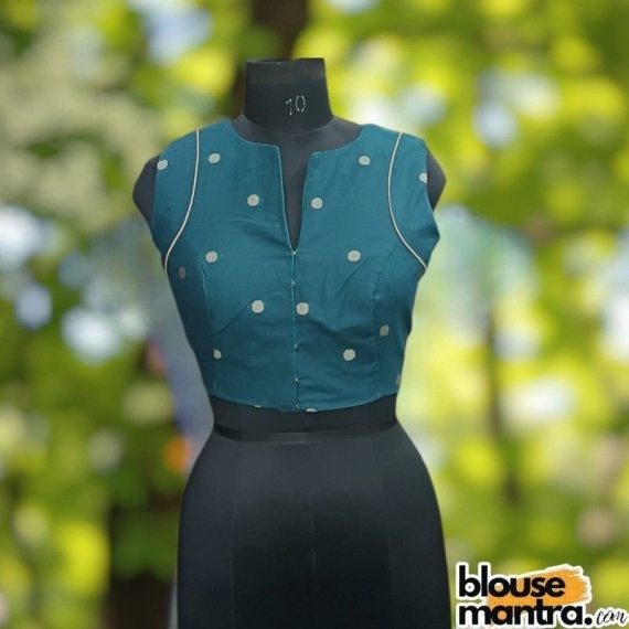 Dark Sea Green Mangal Giri | Front Small V Cut Sleeveless