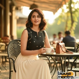 Black Mangal Giri | Front Small V Cut Sleeveless