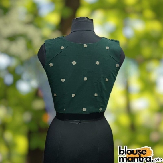 Green Mangal Giri | Front Small V Cut Sleeveless