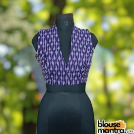 Purple Silk Ikkat |Magic Coller Sleeveless