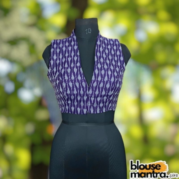 Purple Silk Ikkat |Magic Coller Sleeveless