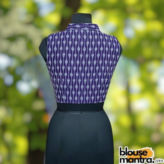 Purple Silk Ikkat |Magic Coller Sleeveless