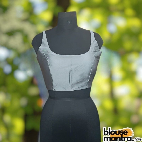 Silver Samu Silk| Round Neck Sleeveless