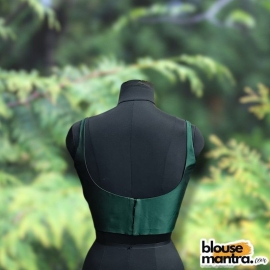 Bottle Green Samu Silk| Round Neck Sleeveless