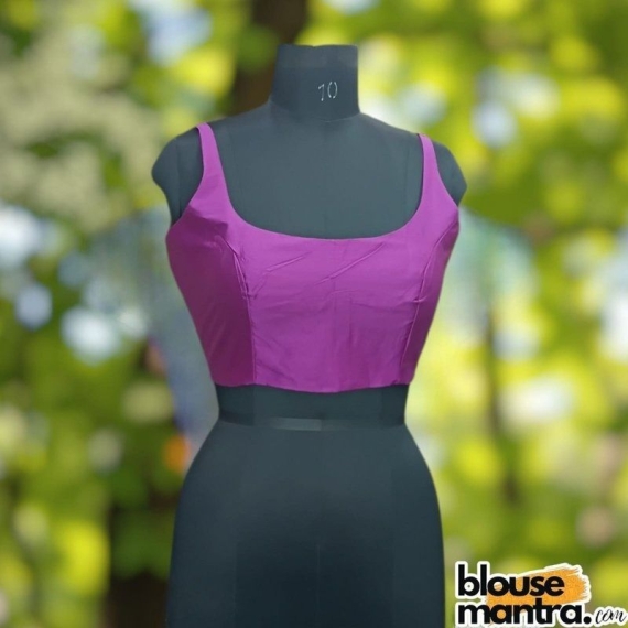 Magenta Samu Silk| Round Neck Sleeveless