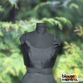 Black Samu Silk| Round Neck Sleeveless