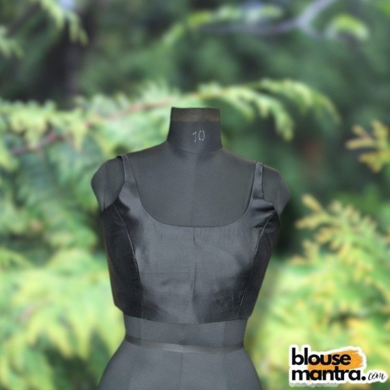 Black Samu Silk| Round Neck Sleeveless