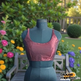 Blackish Maroon Samu Silk| Round Neck Sleeveless