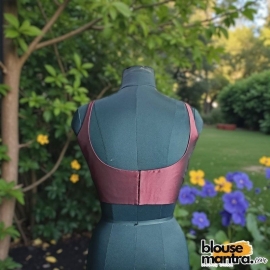 Blackish Maroon Samu Silk| Round Neck Sleeveless