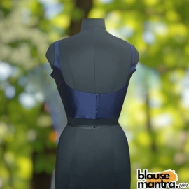 Navy Blue Samu Silk| Round Neck Sleeveless