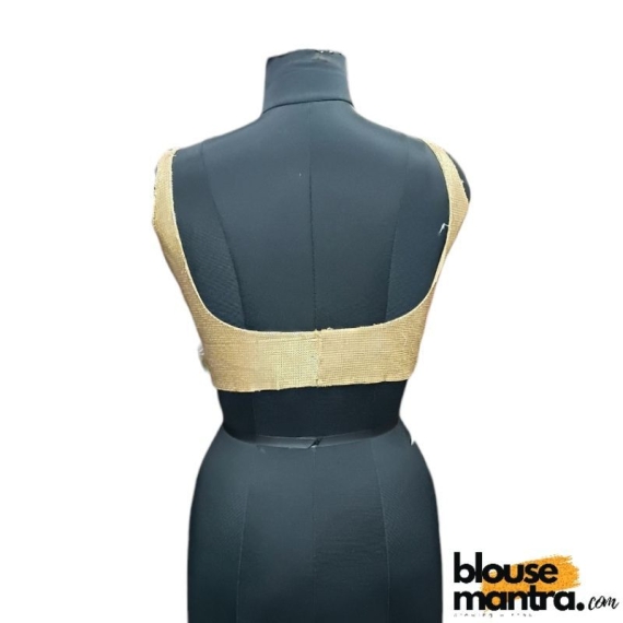  Gold Sequince Blouse | Front Dome Neck | Back Square Neck Sleeveless