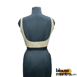 Lite Gold Sequince Blouse | Front Dome Neck | Back Square Neck Sleeveless