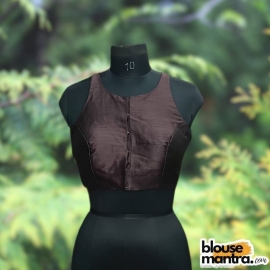 Coffee Raw Silk | Razor Cut Sleeveless