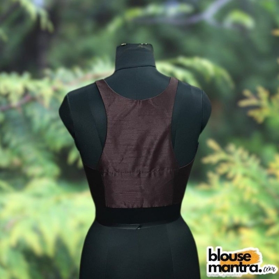 Coffee Raw Silk | Razor Cut Sleeveless