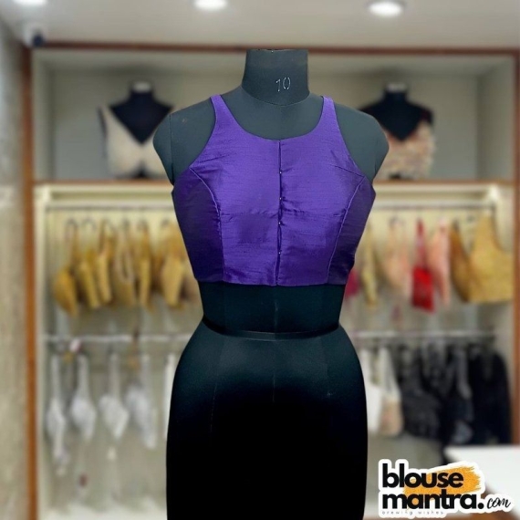 Purple Raw Silk | Razor Cut Sleeveless