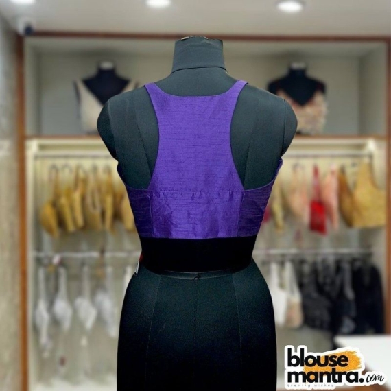 Purple Raw Silk | Razor Cut Sleeveless