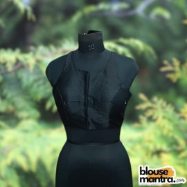 Black Raw Silk | Razor Cut Sleeveless