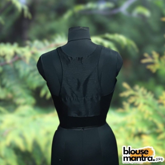 Black Raw Silk | Razor Cut Sleeveless
