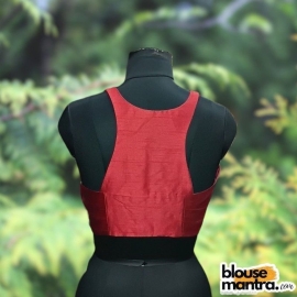  Maroon Raw Silk | Razor Cut Sleeveless