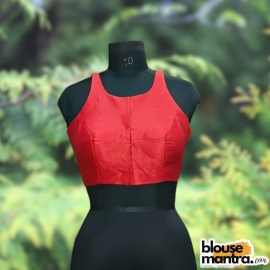 Red Raw Silk | Razor Cut Sleeveless