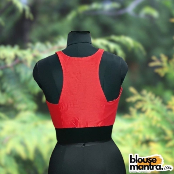 Red Raw Silk | Razor Cut Sleeveless