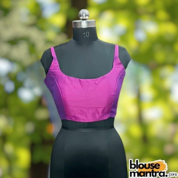  Dual Purple Raw Silk | Round Neck Sleeveless
