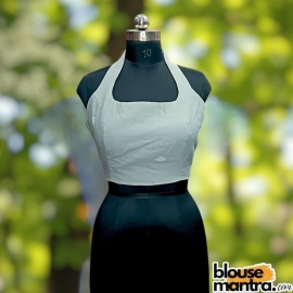Grey Jamdani | Halterneck Sleeveless