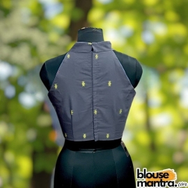 Dark Grey Jamdani | Halterneck Sleeveless
