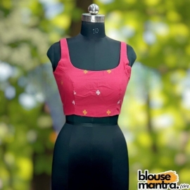  Niyon Pink Jamdani | Round Neck Sleeveless