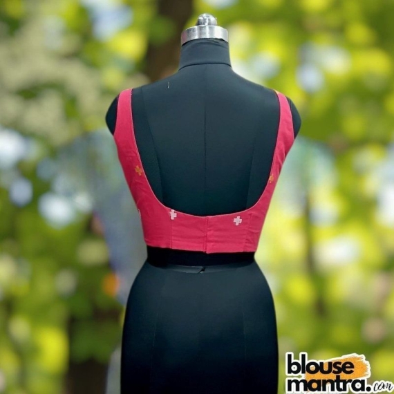  Niyon Pink Jamdani | Round Neck Sleeveless