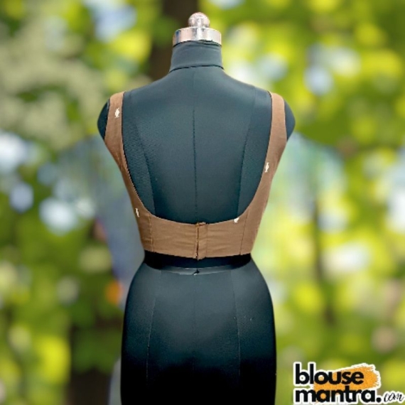 Coffee Jamdani | Round Neck Sleeveless