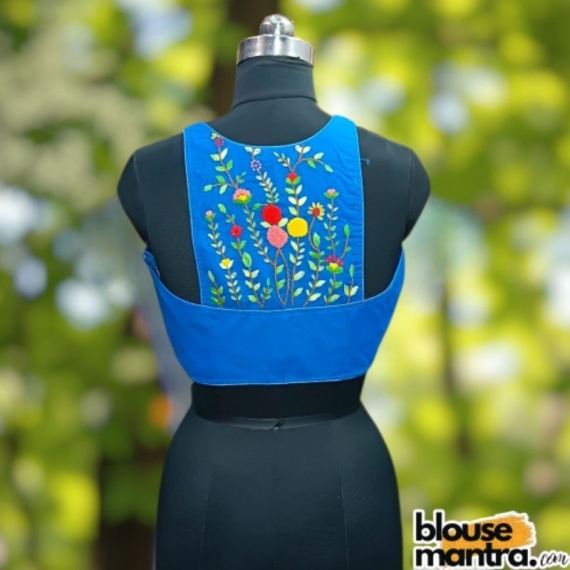 Sky Blue Khadi | Razor Cut | Hand Embroidery