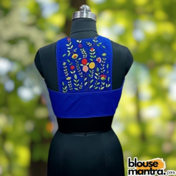 Royal Blue Blue Khadi | Razor Cut | Hand Embroidery