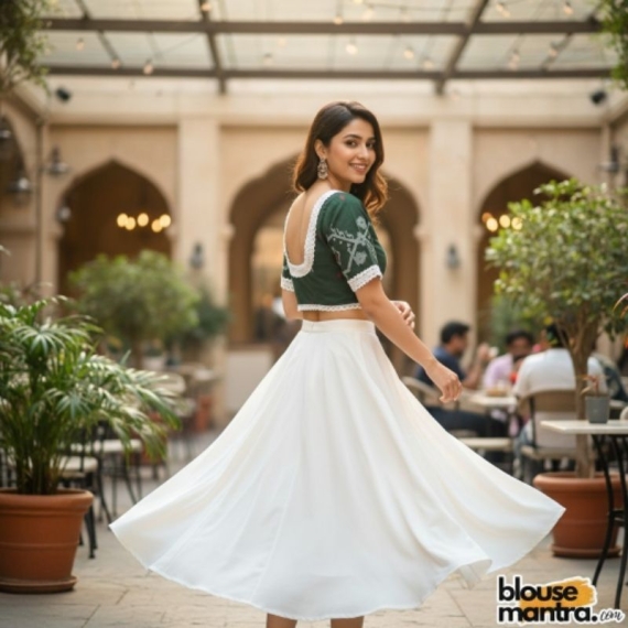 Coffee Jamdani |Front Dome Neck | Back Round Neck Glass Sleeve