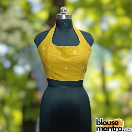 Yellow Jamdani | Halterneck Sleeveless Yellow Jamdani | Halterneck Sleeveless