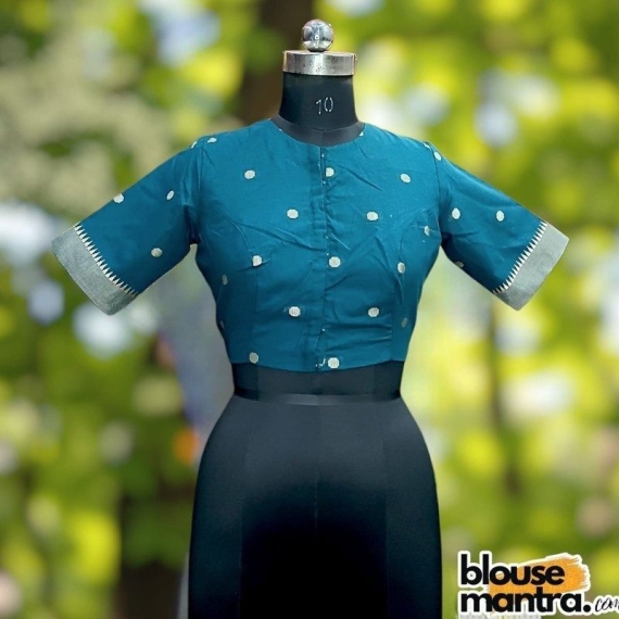  Blackish Green Mangal Giri | Boat Neck Glass Sleeve