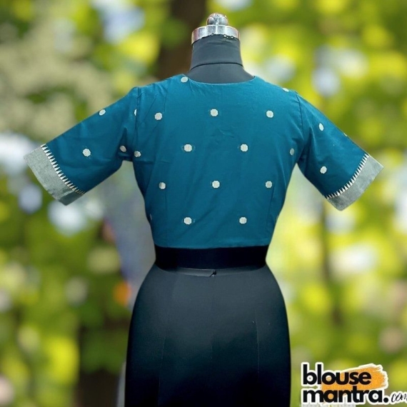  Blackish Green Mangal Giri | Boat Neck Glass Sleeve