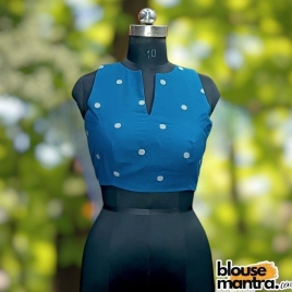 Firoza Blue Mangal Giri | Front small V Cut | Back Oval Cut Sleeveless
