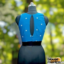 Firoza Blue Mangal Giri | Front small V Cut | Back Oval Cut Sleeveless