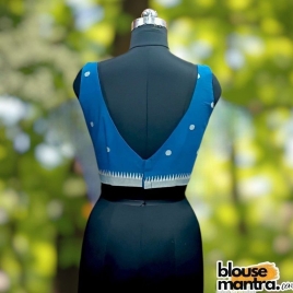  Firoza Blue Mangal Giri | Front Boat Neck | Back V Neck Sleeveless