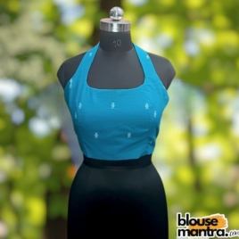  Sea Green Jamdani | Halterneck Sleeveless