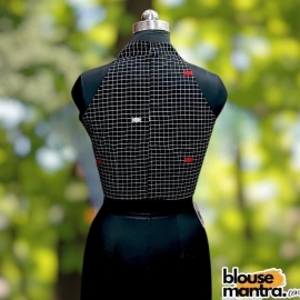 Black Check Jamdani | Halterneck Sleeveless