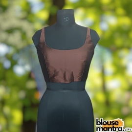 Coffee Samu silk | Round neck Sleeveless