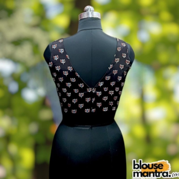  Black Modal Ajrakh | Celeb Cut Sleeveless