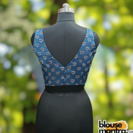  Blue Modal Ajrakh | Celeb Cut Sleeveless