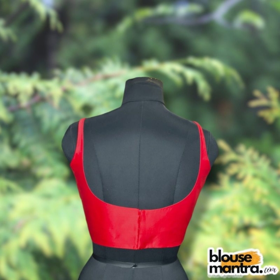 Red Samu Silk| Round Neck Sleeveless