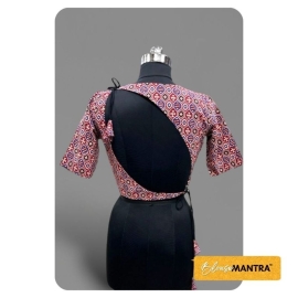 2536 Maroon Ajrakh | Back Leaf Cut