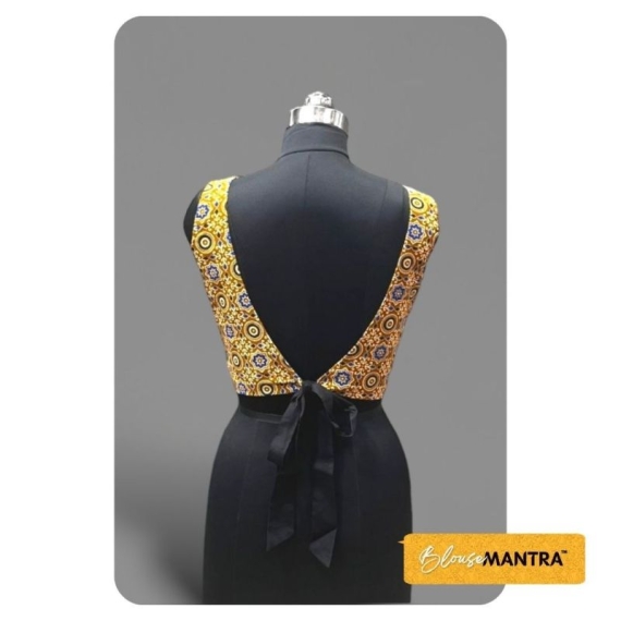 2539 Musturd Yellow Ajrakh | Celeb Cut | Black Elit Cut