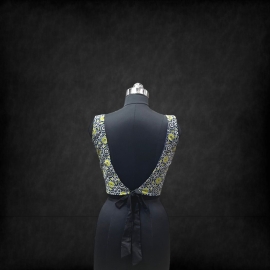 2541 Firoza blue with Lime green Ajrakh | Celeb Cut | Black Elit Cut