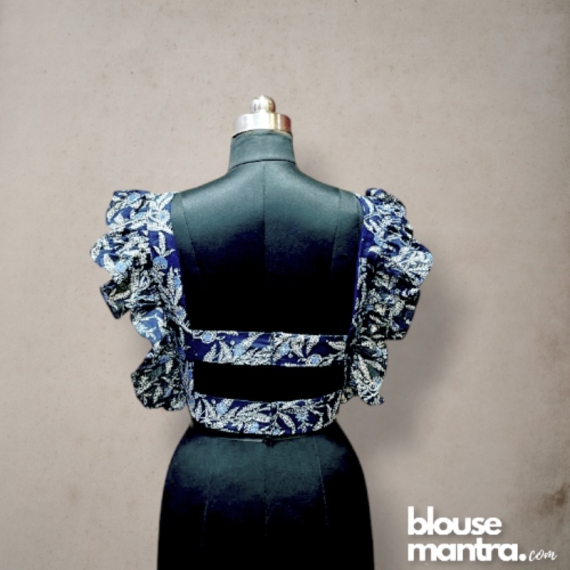 2792 Malmal Indigo | Frills on both side | 2 Strap On Back